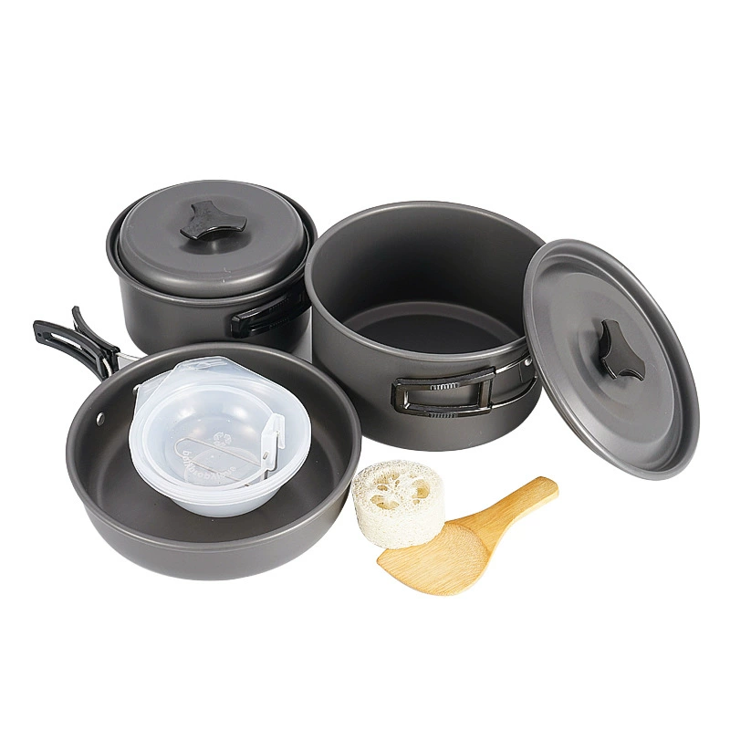 Outdoor dew campaign pot 3-4 people cooking utensils set Camp portable pot folding wild picnic self-driving travel tableware DS300