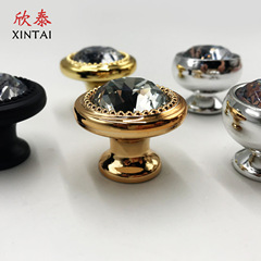 現代簡約ABS亞克力水晶鑲鑽拉手歐式單孔抽屜家居塑料小拉手