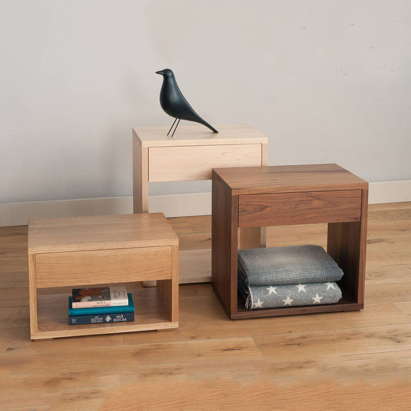 White Oak Corner Cabinet with Drawers, Bedroom Furniture, Pure Solid Wood Bedside Table, All Solid Wood Multifunctional Mortise and Tenon Structure Storage