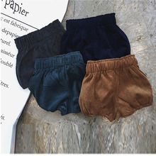 （清仓）女童裤子春秋2025灯芯绒纯色打底短裤儿童中腰韩版花苞打