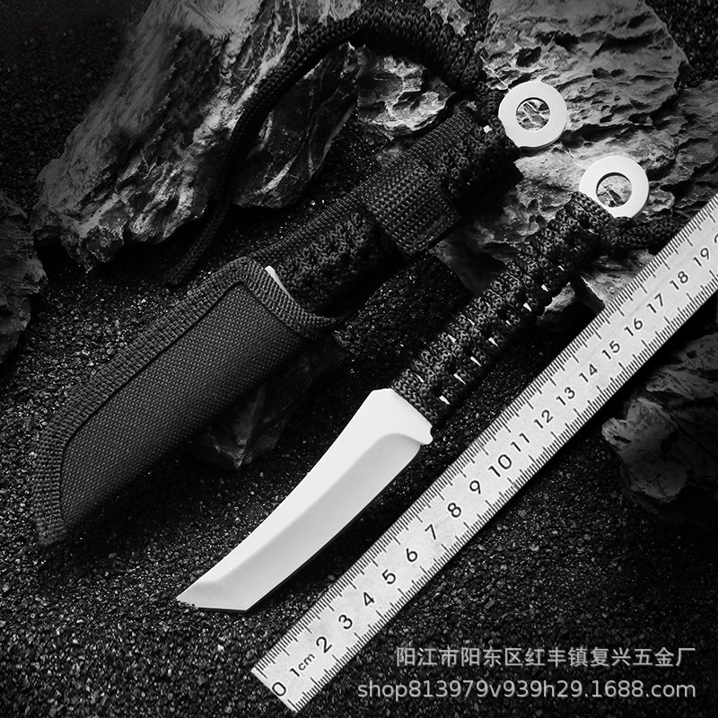 高硬度小直刀锋利小刀户外求生刀潜水防身刀野营随身刀阳江刀具