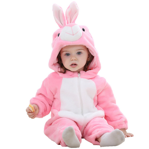 MICHLEY cross-border baby jumpsuit newborn clothes infant and toddler clothes baby flannel animal crawling suit