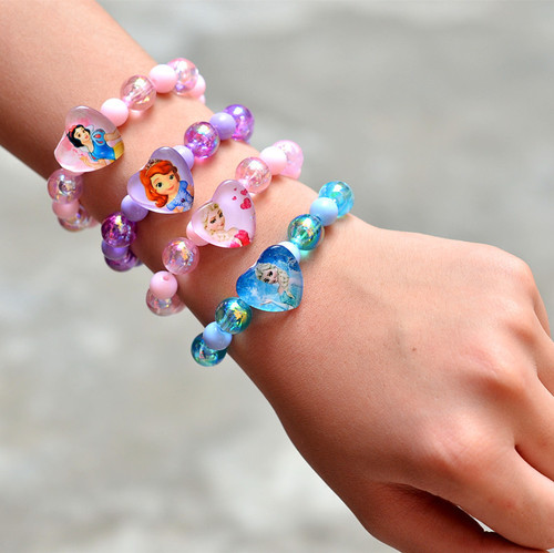 Rainbow Children's Flash Bead Bracelet, Bead Children's Bracelet, European and American Princess Accessories, Cartoon Gift