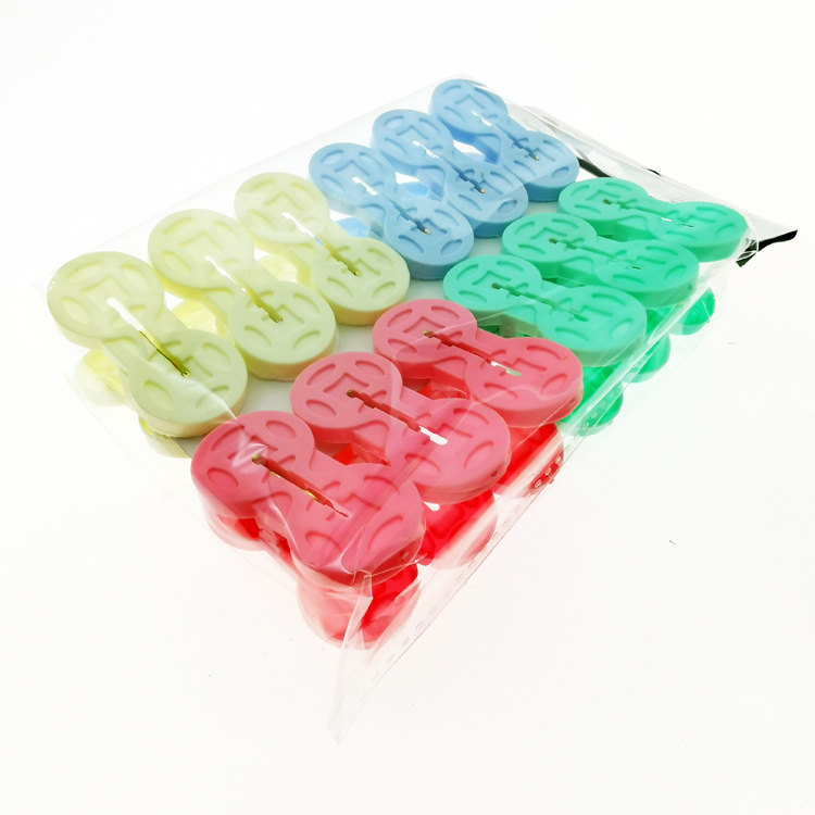 N2 222 117 # doble ronda 12 clips edredón clip de secado edredón de plástico clip de secado clip de almacenamiento 2 yuanes tienda