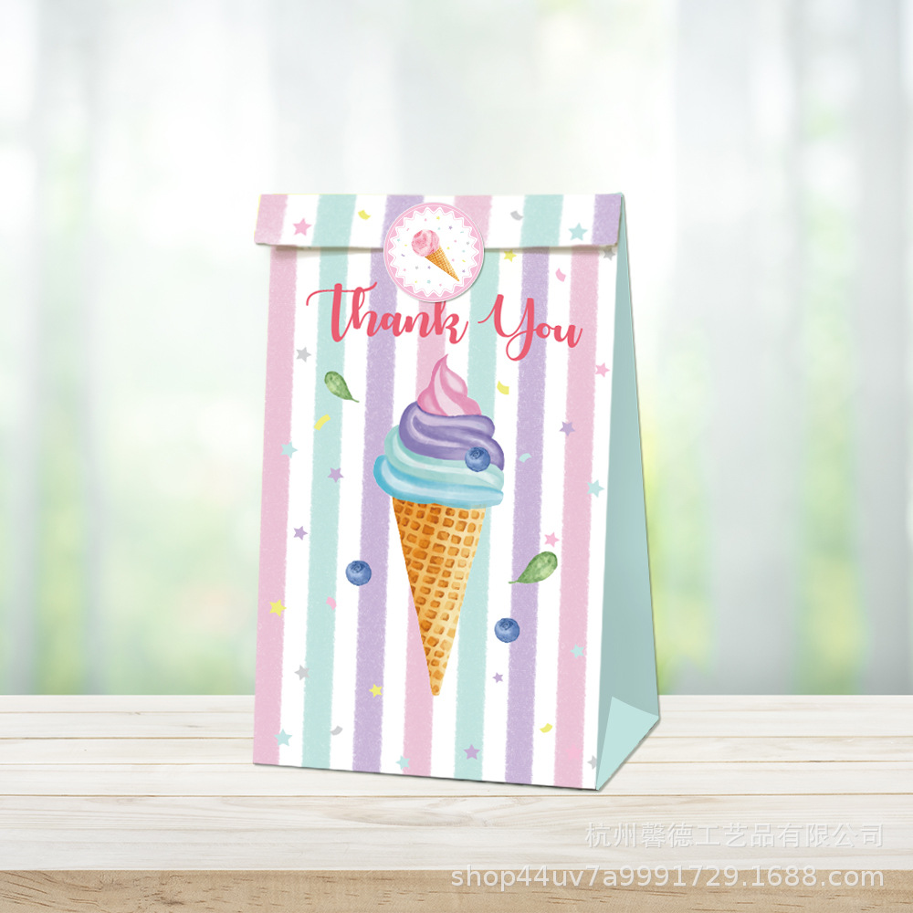 LB014 helado verano eBay tema Fiesta bolsa cumpleaños fiesta bolsa de caramelo bolsa de papel de regalo