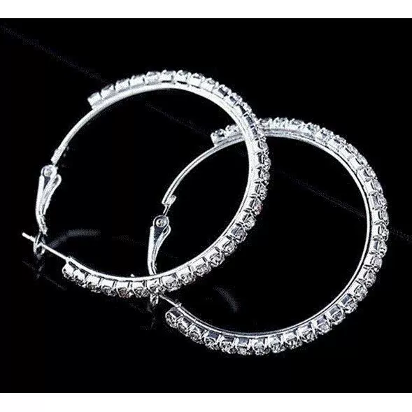 European and American Trendy Jewelry Wholesale, Rhinestone-Encrusted Exaggerated Large Hoop Earrings, Ethnic Style Retro Earrings, Women's Round Ear Clips