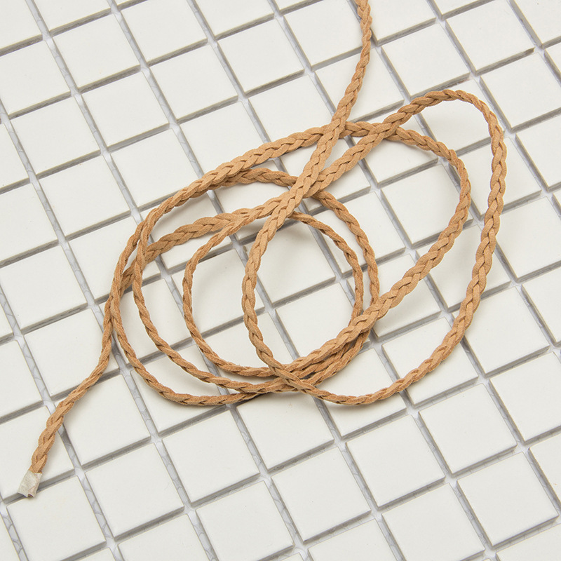 环保韩国绒绳DIY饰品配件项链手链麂皮绒带三股编辫子 仿皮绳