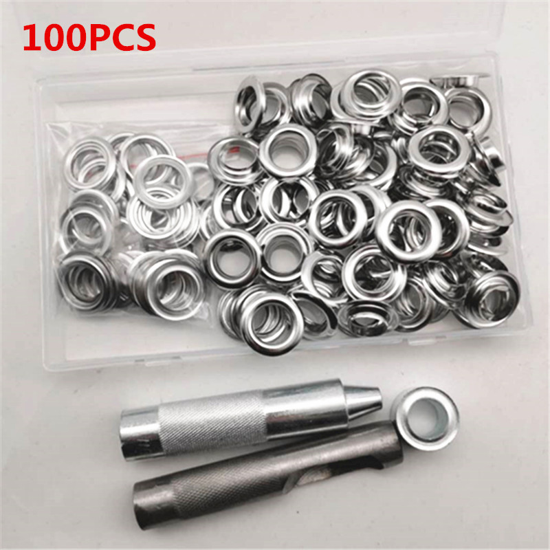 100 sets de diámetro interior de 14MM de cobre agujero de aire de metal de protección del medio ambiente ojal hebilla de lona tienda de hebilla redonda para transfronteriza