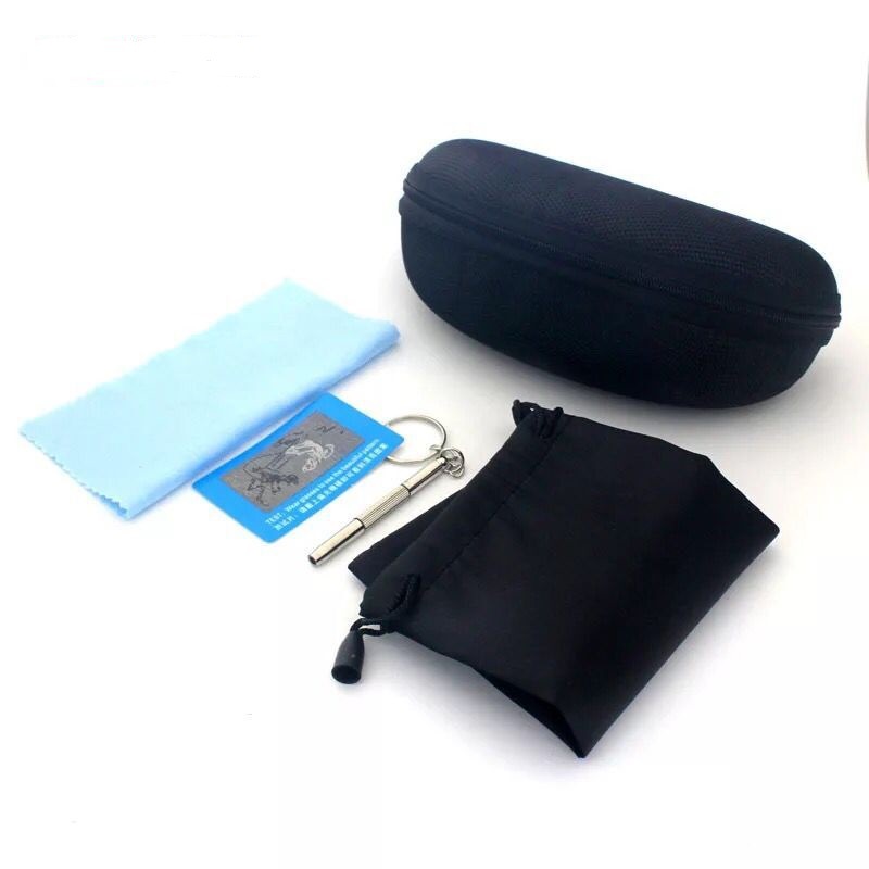 Zipper glasses case, glasses bag, polarized glasses accessories, 5-piece set, high-end men's and women's glasses case set