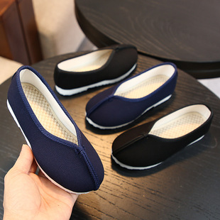 New Children's Canvas Shoes Boys Hanfu Etiquette Parent-Child Performance Shoes Chinese Style Casual Old Beijing Cloth Shoes with Soft Sole