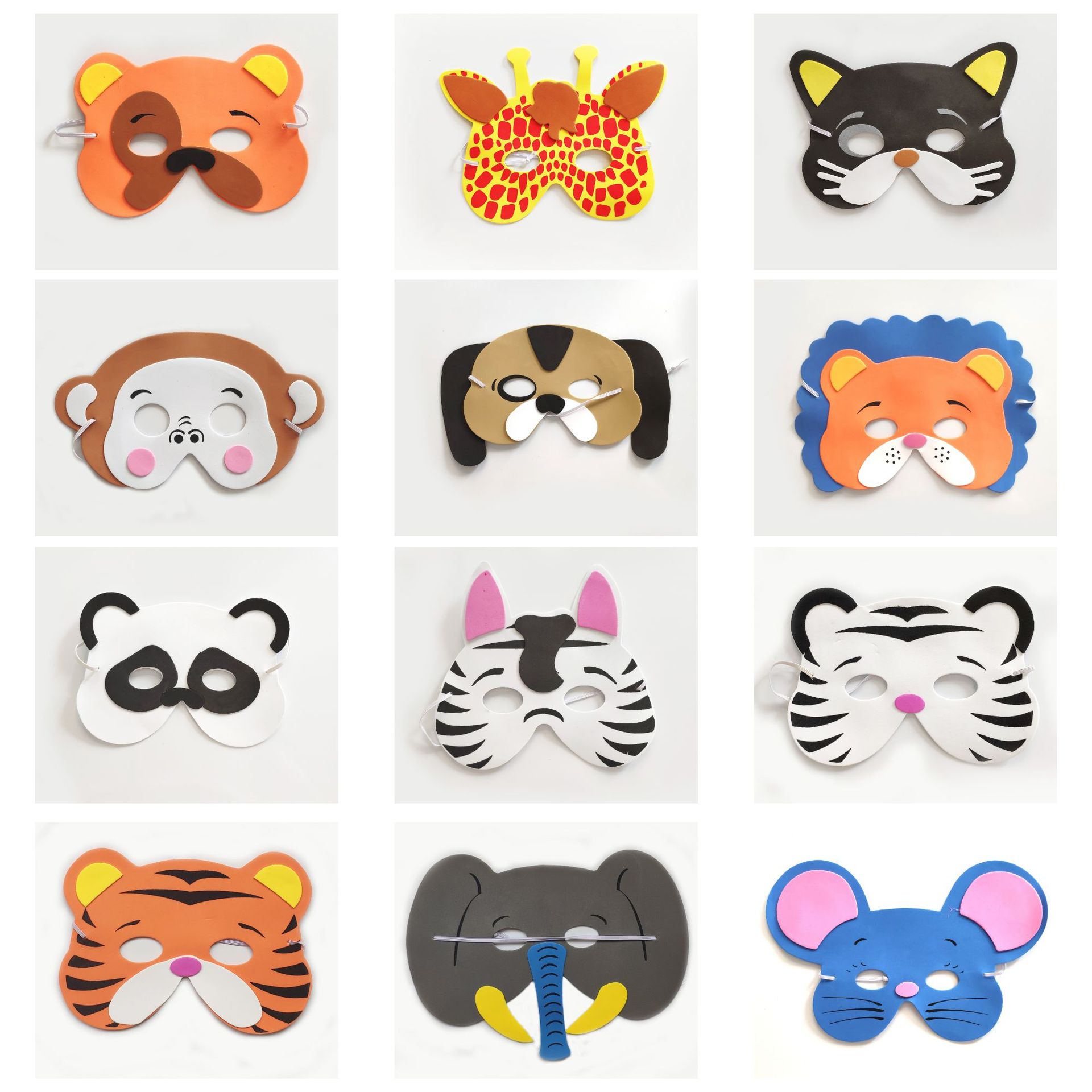 【厂家直销】优贝eva儿童卡通动物面具森林农场可爱面罩十二款