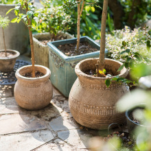 艺术红陶花盆 复古文艺吊篮花瓶粗陶陶罐非洲元素波西米亚