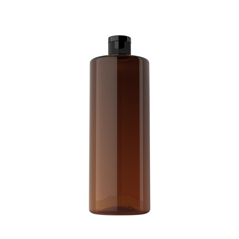 500ml de hombro plano botella de loción botella PET botella de plástico cosméticos sub-botella Yuyao langwei
