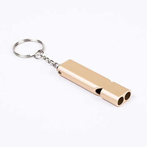 Manufacturer supplies high-frequency whistle, double-barreled whistle, metal outdoor survival whistle, aluminum alloy whistle