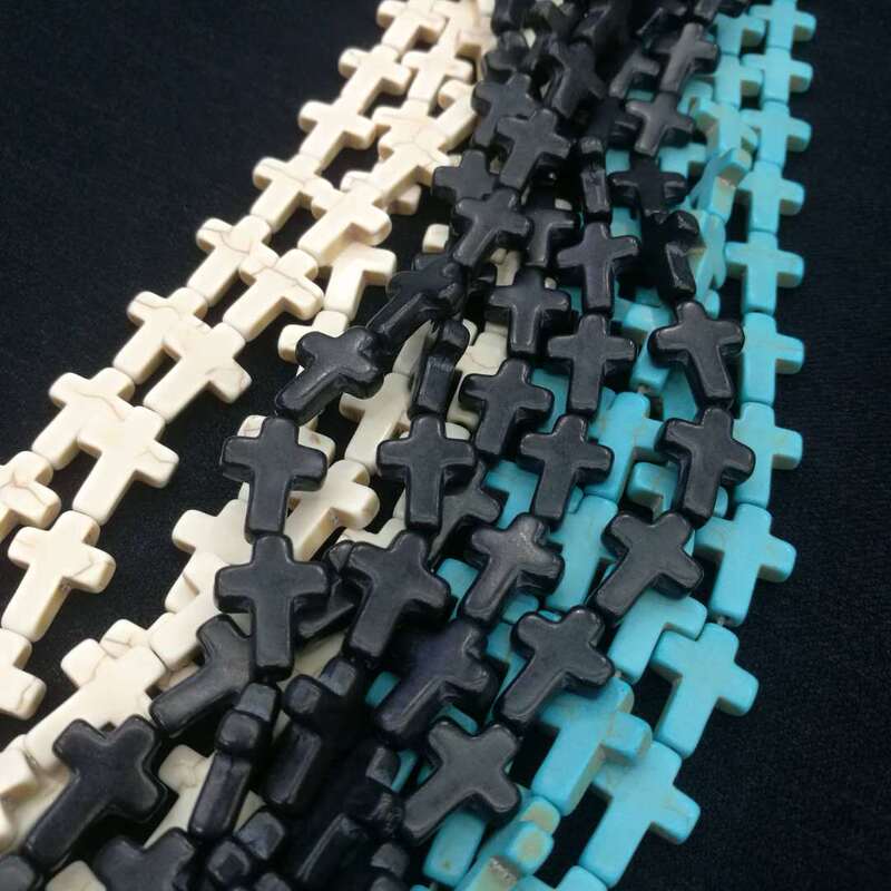 8x 10 12x 16~30mm synthetic blue and white turquoise black cross bracelet beaded semi-finished jewelry accessories 8x 10 12x 16~30mm synthetic blue and white turquoise black cross bracelet beaded semi-finished jewelry accessories