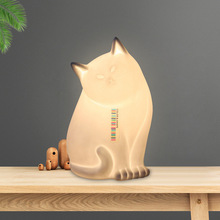 猫咪灯饰创意陶瓷台灯具卧室装饰摆件工艺品批发桌灯创意陶瓷夜灯