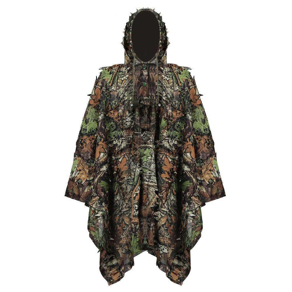 Hot-selling 3D bionic camouflage ghillie suit, leaf-shaped invisibility cloak, breathable and comfortable camouflage clothing, suitable for photography and bird shooting.