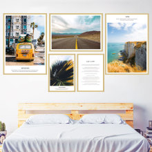 北欧风装饰画风景自然唯美INS卧室床头温馨画框客厅背景墙贴 尽头