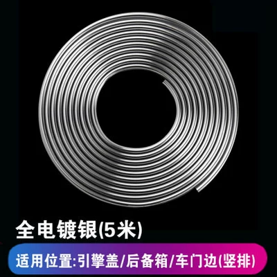 Foreign Trade Car Door Anti-Collision Strips, Car Door Edge Anti-Scratch and Anti-Slip Protective Strips, Fully Electroplated Decorative Strips, Hot-Selling Anti-Slip Strips (Qapı və bamper qoruyucu zolaqlar) - full-silver-plating-5-m