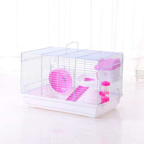 Double-layer basic cage, honey bag basic cage with platform, kettle and food basin, large running wheel for squirrels