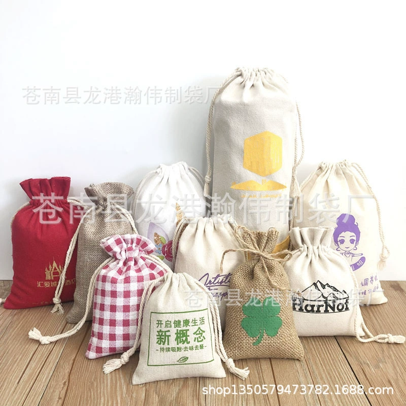 Заводская Хлопковая Сумка Холщовая Сумка хлопковая льняная ткань сумка рисовые пельмени шнурок для хранения упаковочная сумка