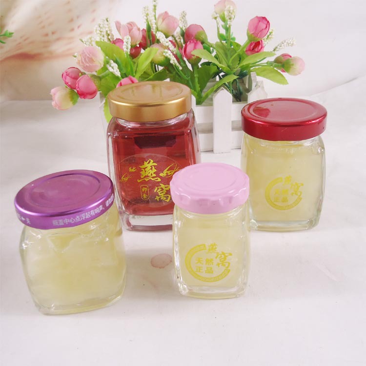耐高温方形即食鲜炖燕窝瓶75ml高档燕窝分装玻璃瓶可丝印logo