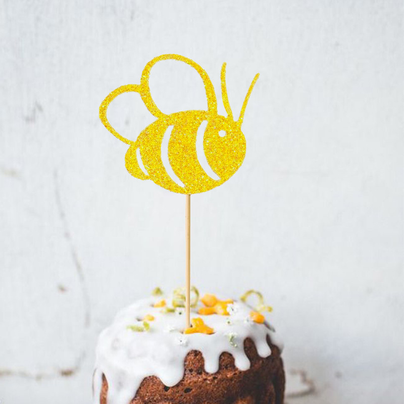 Cumpleaños del bebé ducha partido familia fiesta abeja pescado mariposa glitter pastel tarjeta inserción