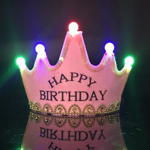 Birthday Party Decoration LED Luminous Crown Party Hat Children's King and Princess Birthday Hat Customization