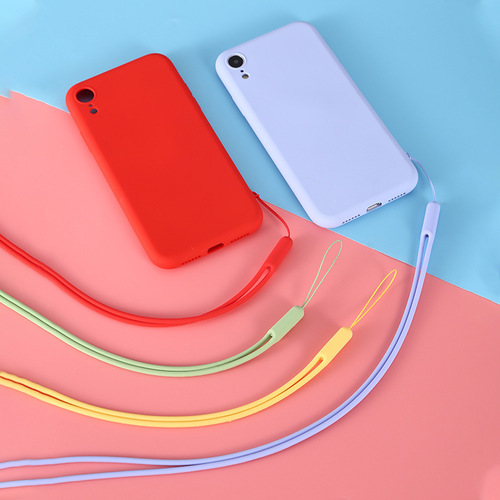 Liquid Silicone Phone Lanyard Long Necklace Hand Warmer Bluetooth Earphone Student ID Case Disinfection Bottle Holder