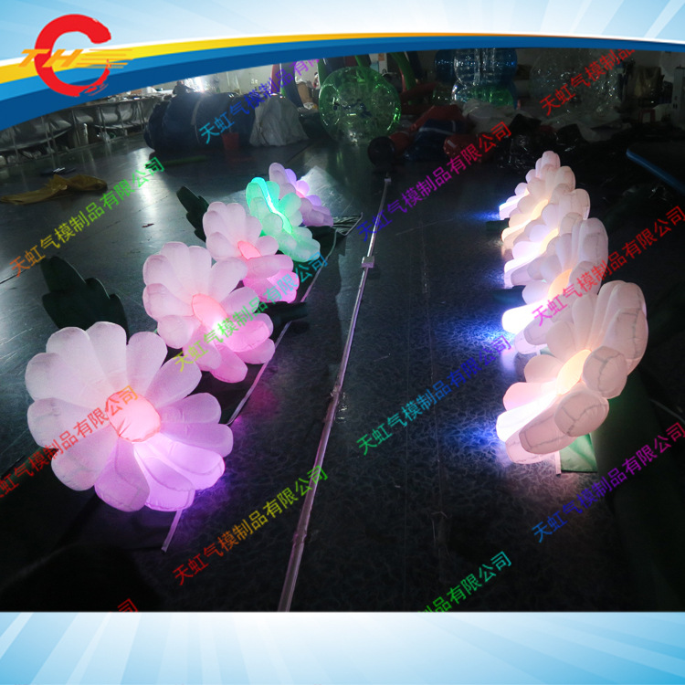 【灯光花朵】商场美陈装饰花朵 商业路引花朵 彩色的花朵气模