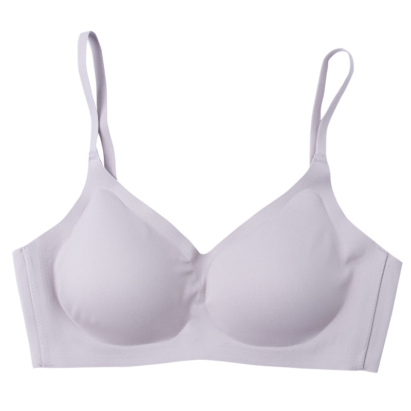 2020 nuevo sujetador de látex de Tailandia primavera y verano brillante cero vinculante chaleco inalámbrico ropa interior sujetador de una sola pieza