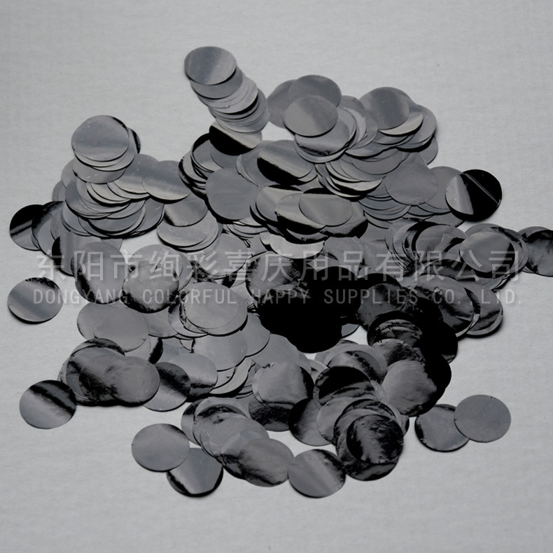 2CM万圣节黑色PET亮片膜单身派对亮片PET膜气球填充镀铝膜亮片