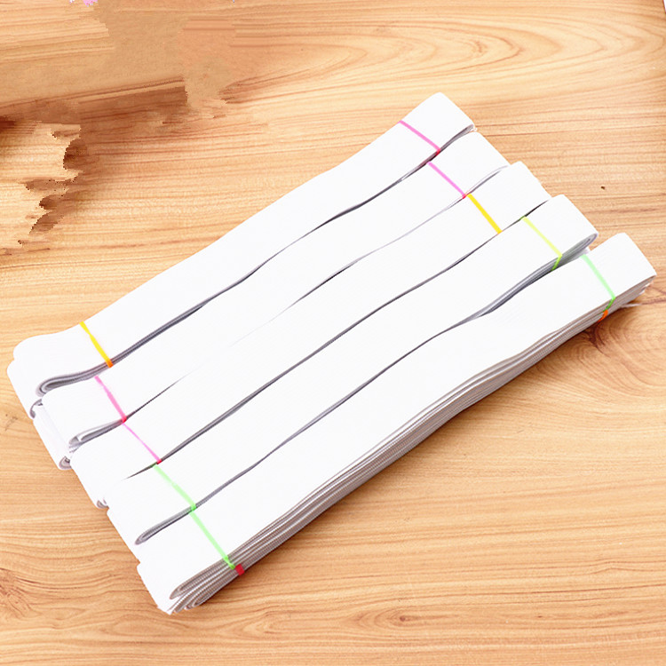 厂家2.5cm宽白色松紧带 针织松紧带包边橡筋 长2M扁松紧