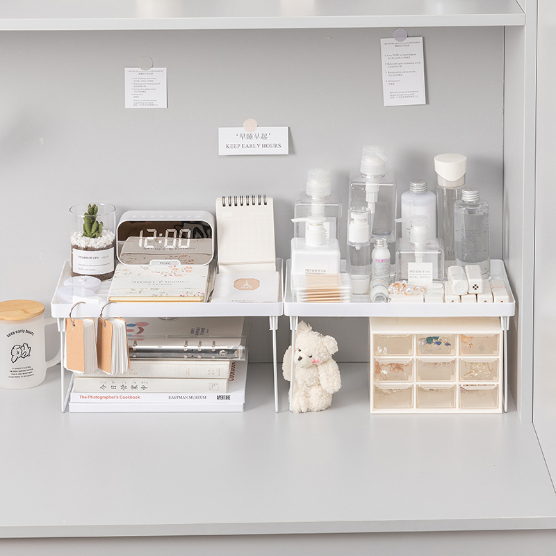 Dormitorio mesa superior hierro en capas rack de almacenamiento de escritorio gabinete de almacenamiento compartimiento interior tablero de partición estante de la olla de una sola capa