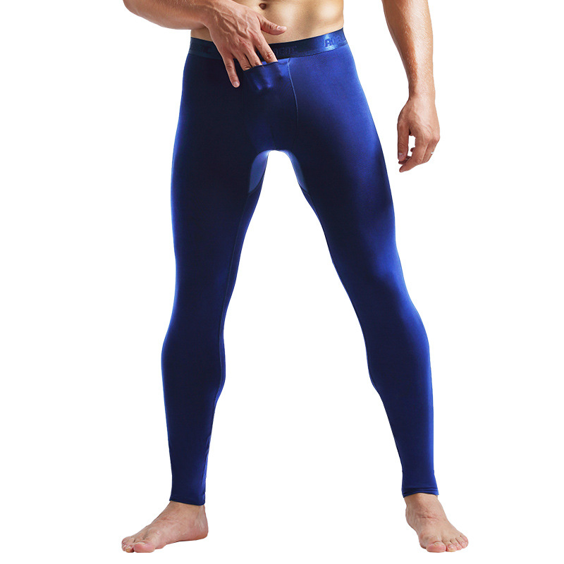 Pantalones de otoño desmontables estilo bala para hombre, leggings elásticos ajustados con bolsillo, pantalones térmicos básicos para jóvenes de otoño e invierno