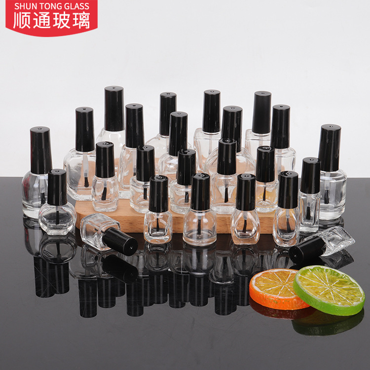 老客户专拍5ml10ml15ml圆形方形指甲油瓶透明玻璃分装瓶甲油胶毛