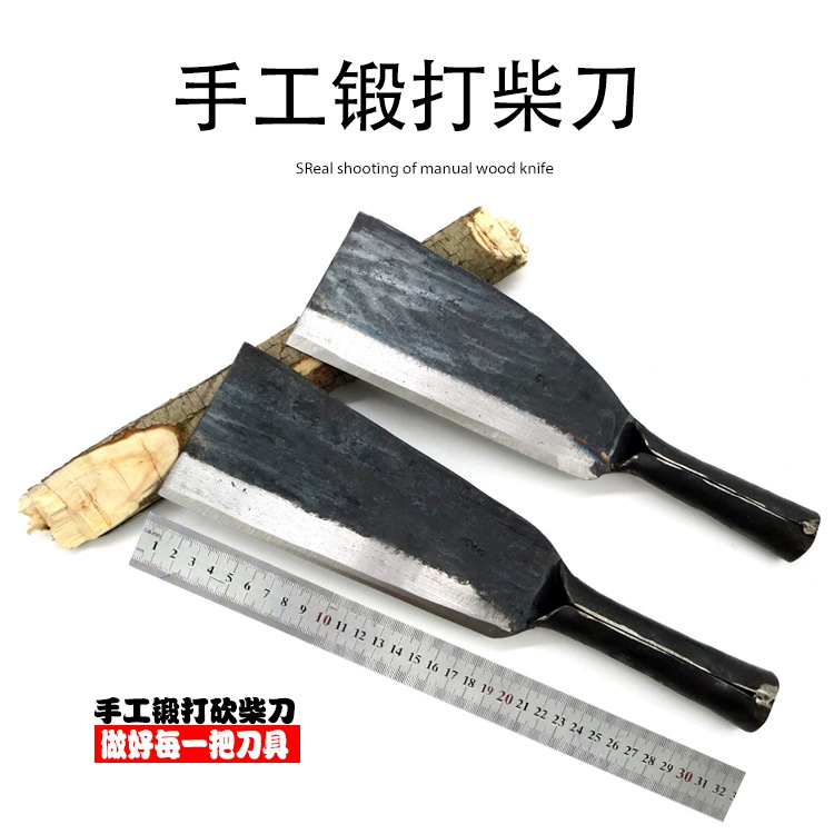 Кованый топорный топорный топорный топорный цельный стальной нож рубит дрова на открытом воздухе