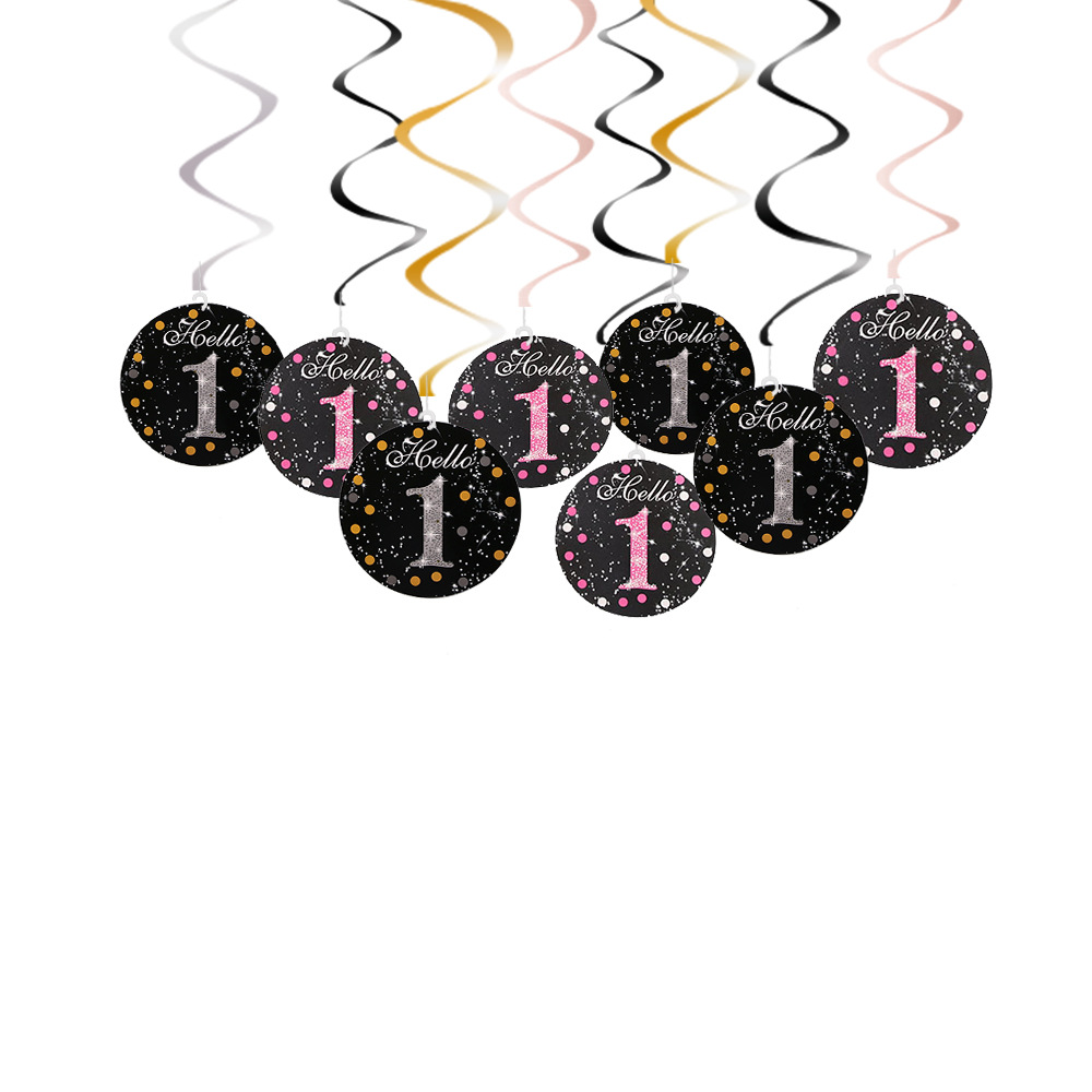 Espiral de papel adornos decoración de cumpleaños decoración de escena PVC espiral tarjeta digital decoración aniversario fiesta suministros image 1