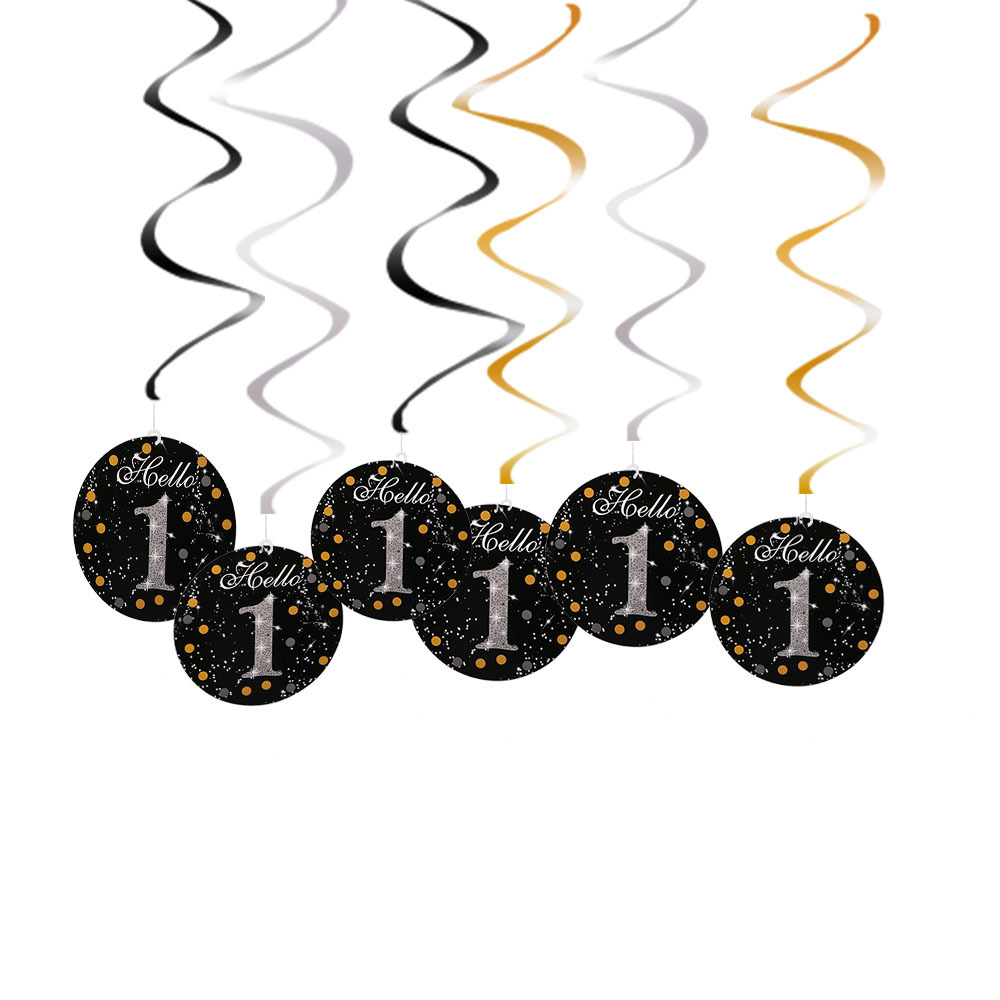 Espiral de papel adornos decoración de cumpleaños decoración de escena PVC espiral tarjeta digital decoración aniversario fiesta suministros image 4