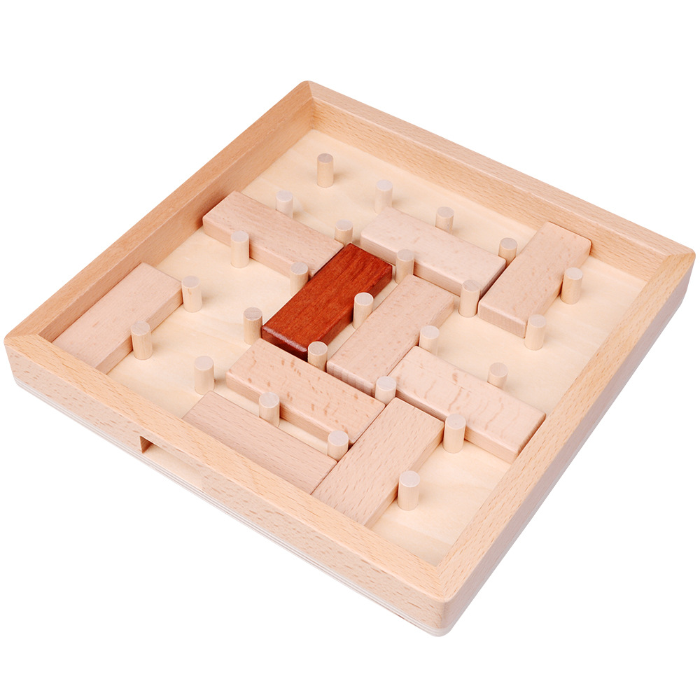 Liquidación de madera Huarong Road Puzzle Juego de mesa mental Juguetes clásicos para todas las edades Puzzle de inteligencia image 5