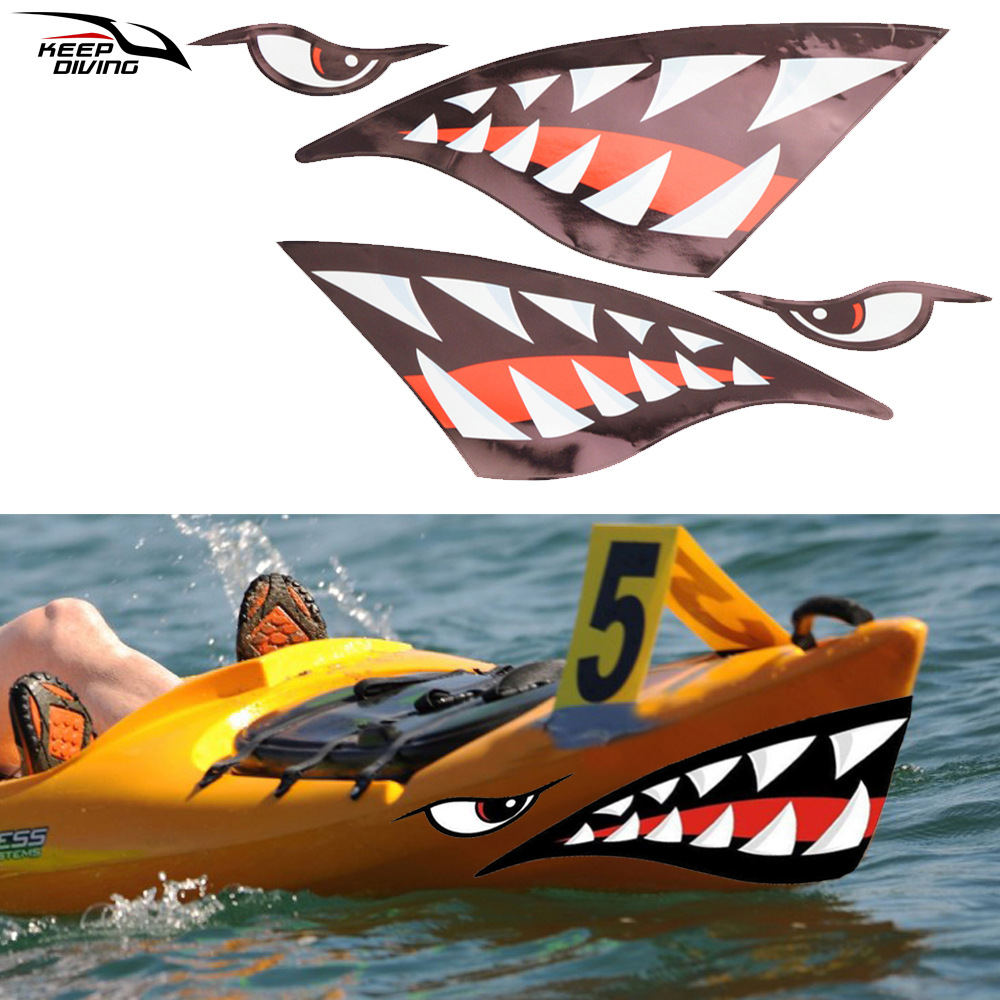 PVC shark mouth sticker for kayak water motorcycle car canoe SUP paddle board etc KK-A40