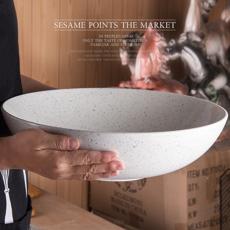 Cerámica Hotel redondo comer sopa de ramen grande tazón de mar