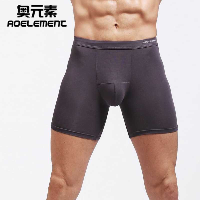 Elemento olímpico apretado ropa interior deportiva alargada pierna resistente al desgaste boxeadores transpirables de los hombres más tamaño pantalones cortos transpirables
