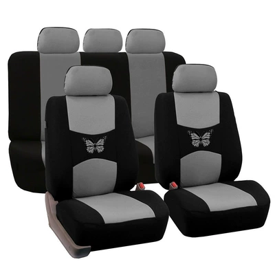 cushion cover cross-border e-commerce butterfly | Universal seat cover - gray-2-piece-set-single-seat
