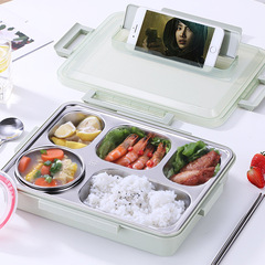 304ステンレス弁当箱携帯食器セット学生児童保温密封食皿食堂弁当箱