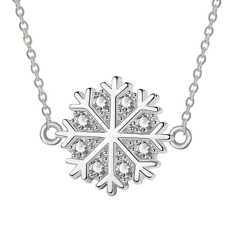 Copo de nieve collar plata esterlina las mujeres s925 clavícula cadena popular neto rojo ins simple frío estilo nicho regalo para amigos