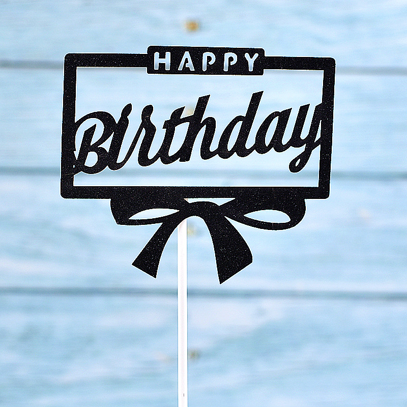 Tarjeta de Fábrica-Insertar tarjeta de decoración de pasteles-Insertar bandera-Insertar complemento creativo nuevo brillo de feliz cumpleaños 10 piezas