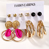 Women'S Earrings Set Pearl Crystal Stud Earrings Boho Earrin