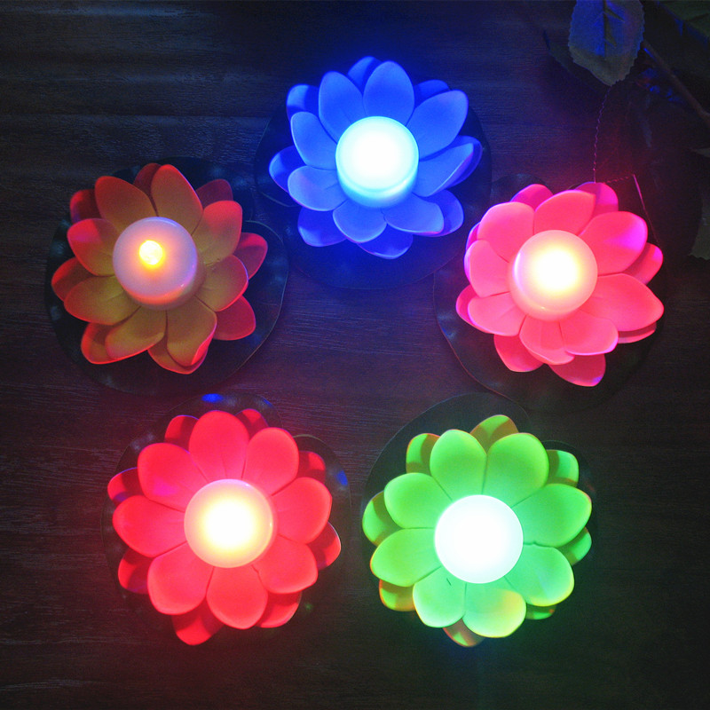 Suministro directo de fábrica dingcheng agua decoración lámpara actividad deseando lámpara con batería LED Lotus lámpara de loto estilo completo image 2