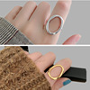 Wavy one size ring, set, brand jewelry, Korean style